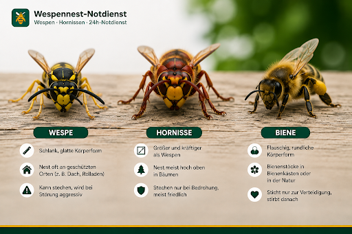 Unterschied zwischen Wespe, Hornisse und Biene