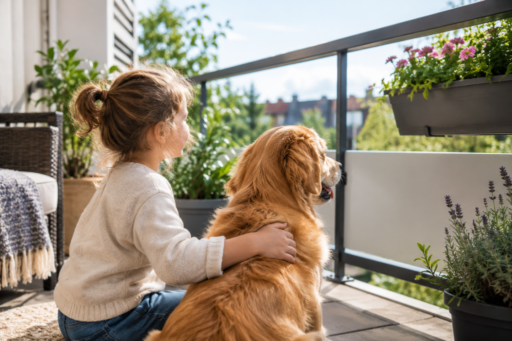 Wenn Kinder oder Haustiere mit auf dem Balkon sind