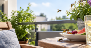 Wespen auf dem Balkon