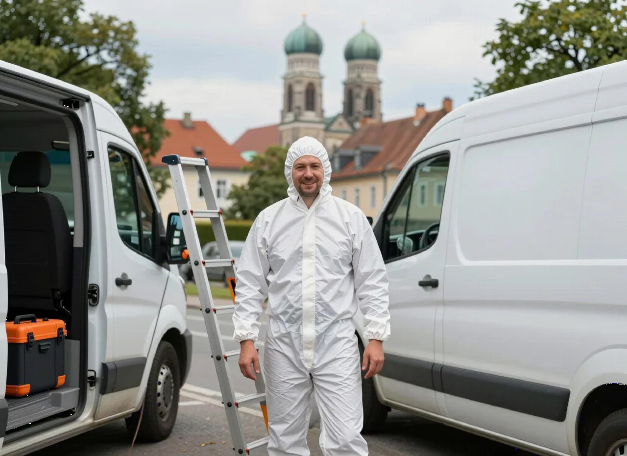 Wespennest entfernen in München – Techniker vor der Frauenkirche