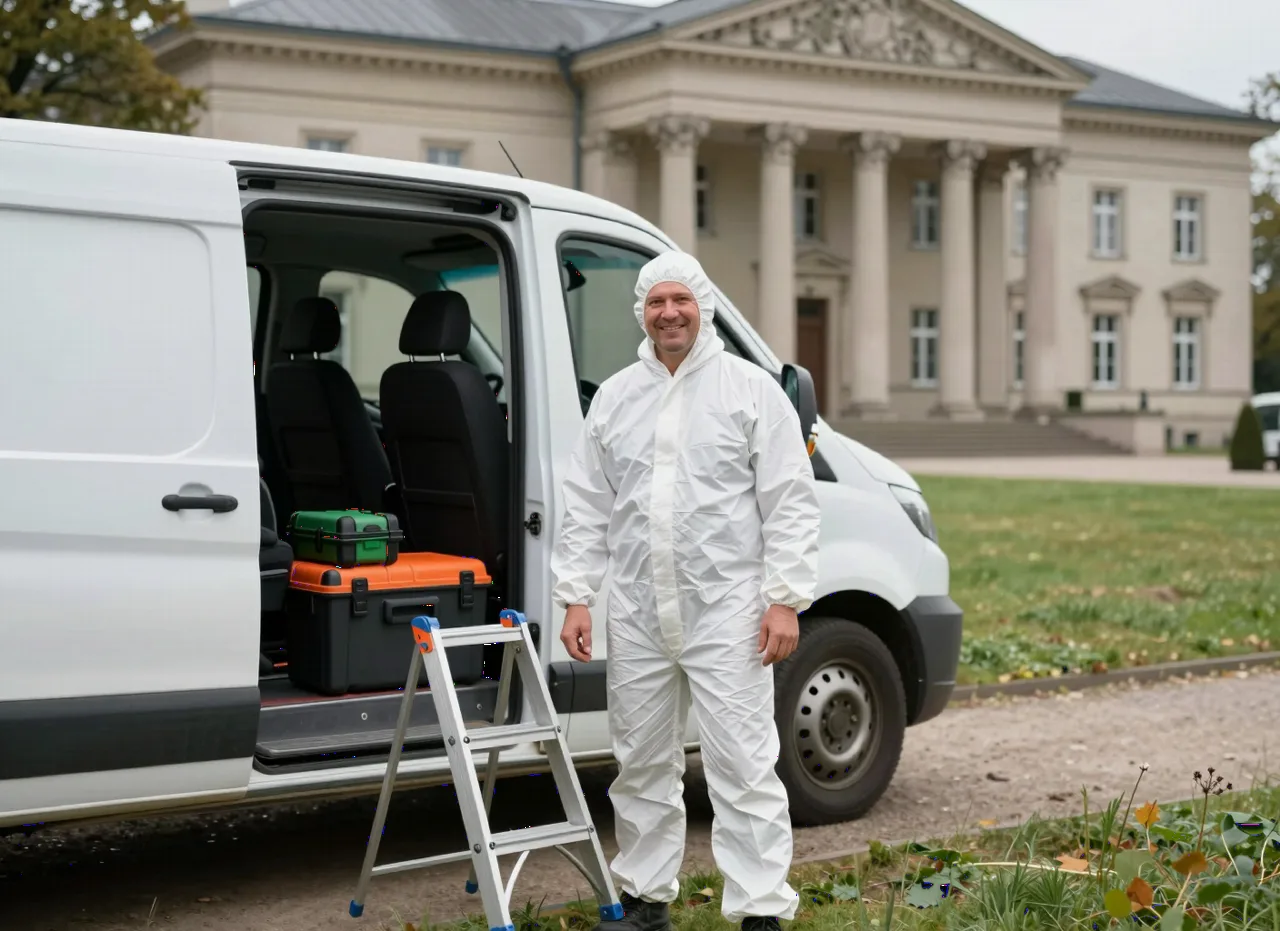 Wespennest entfernen in Wiesbaden – Techniker vor dem Kurhaus